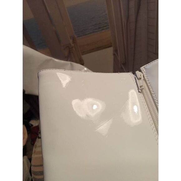 Pleaser Women’s Seduce 3000 white patent thigh high boots - Picture 5 of 9